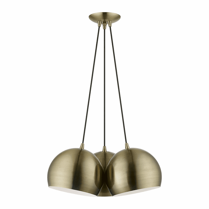 Livex 40803-01 Piedmont Antique Brass Multi Hanging Light Fixture