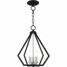 Livex 40923-04 Prism Contemporary Black with Brushed Nickel Cluster Foyer Light Fixture
