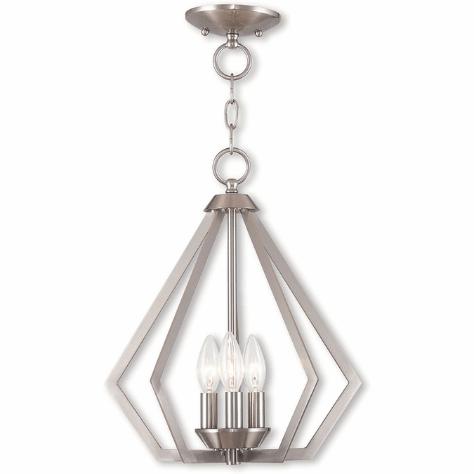 Livex 40923-91 Prism Modern Brushed Nickel Entryway Light Fixture