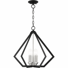 Livex 40925-04 Prism Modern Black with Brushed Nickel Cluster Foyer Lighting Fixture