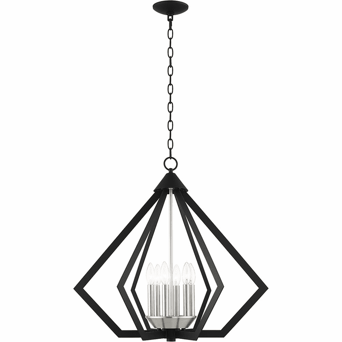 Livex 40926-04 Prism Modern Black with Brushed Nickel Cluster Entryway Light Fixture