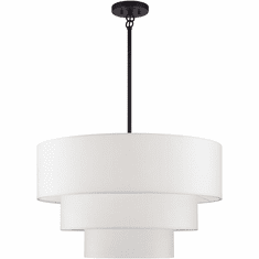 Livex 41087-07 Manorwood Modern Bronze Drum Hanging Lamp