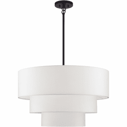 Livex 41087-07 Manorwood Modern Bronze Drum Hanging Lamp