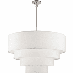 Livex 41088-91 Manorwood Contemporary Brushed Nickel Drum Pendant Light
