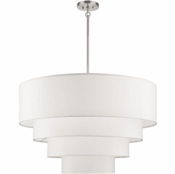 Livex 41088-91 Manorwood Contemporary Brushed Nickel Drum Pendant Light