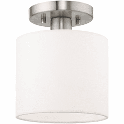 Livex 41094-91 Clark Contemporary Brushed Nickel 7" Ceiling Lighting Fixture