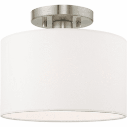 Livex 41095-91 Clark Modern Brushed Nickel 10" Ceiling Light Fixture