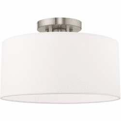 Livex 41097-91 Clark Contemporary Brushed Nickel 13" Flush Lighting