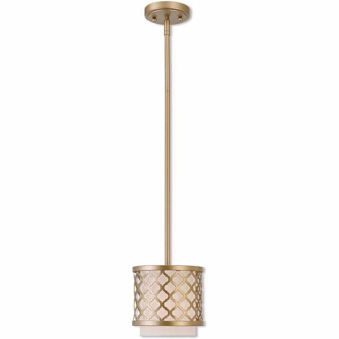 Livex 41101-33 Arabesque Soft Gold Mini Drum Pendant Lamp
