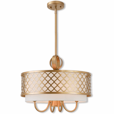 Livex 41104-33 Arabesque Soft Gold 18" Drum Hanging Light