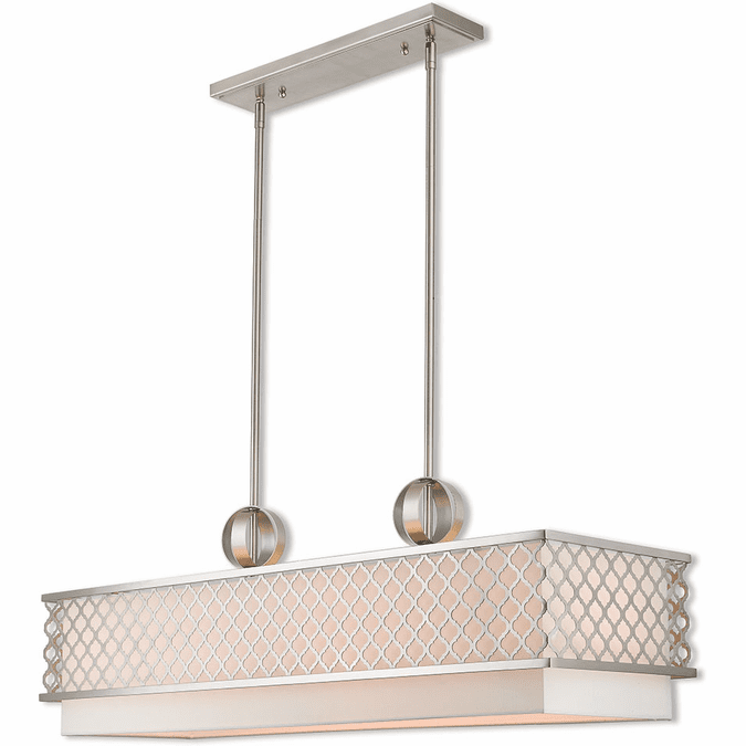 Livex 41106-91 Arabesque Brushed Nickel Island Lighting