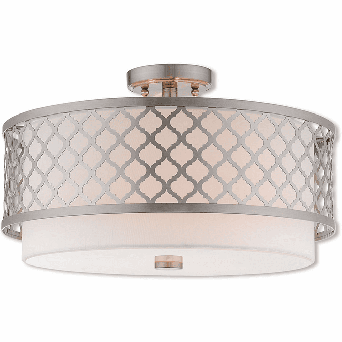 Livex 41109-91 Arabesque Brushed Nickel Ceiling Light Fixture