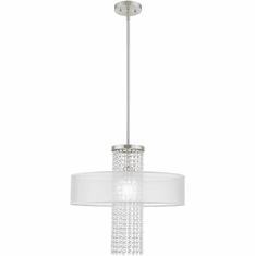 Livex 41126-91 Bella Vista Brushed Nickel 15" Flush Mount Light Fixture ...