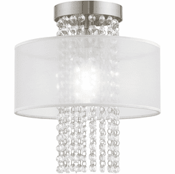 Livex 41124-91 Bella Vista Brushed Nickel 11" Flush Mount Lighting
