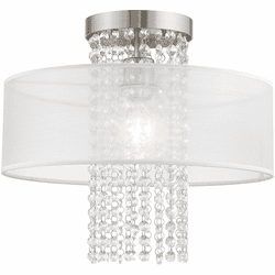 Livex 41126-91 Bella Vista Brushed Nickel 15" Flush Mount Light Fixture
