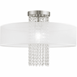 Livex 41127-91 Bella Vista Brushed Nickel 20" Flush Mount Lighting Fixture