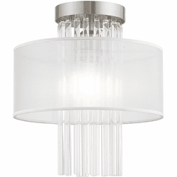 Livex 41144-91 Alexis Brushed Nickel 11" Flush Ceiling Light Fixture