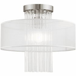 Livex 41146-91 Alexis Brushed Nickel 15" Home Ceiling Lighting