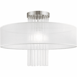 Livex 41147-91 Alexis Brushed Nickel 20" Overhead Light Fixture