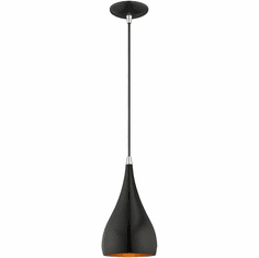 Livex 41171-68 Modern Shiny Black Mini Drop Ceiling Lighting
