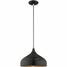 Livex 41172-68 Modern Shiny Black Mini Drop Lighting Fixture