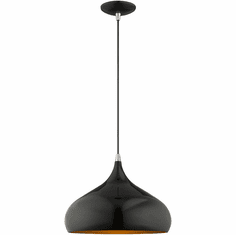 Livex 41173-68 Modern Shiny Black Pendant Lamp