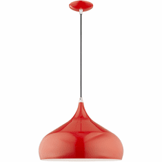 Livex 41174-72 Contemporary Shiny Red Hanging Pendant Lighting