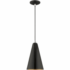 Livex 41175-68 Modern Shiny Black Mini Hanging Pendant Light