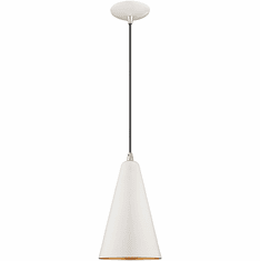 Livex 41175-69 Contemporary Shiny White Mini Pendant Hanging Light