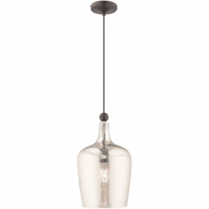 Livex 41226-92 Art Glass Contemporary English Bronze Mini Pendant Light Fixture