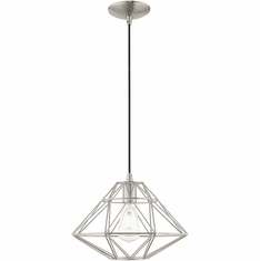 Livex 41323-91 Geometric Shade Modern Brushed Nickel Hanging Light Fixture