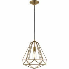 Livex 41324-01 Geometric Shade Contemporary Antique Brass Mini Drop Lighting