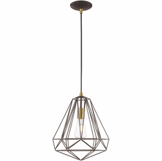 Livex 41324-07 Geometric Shade Modern Bronze Mini Drop Ceiling Lighting