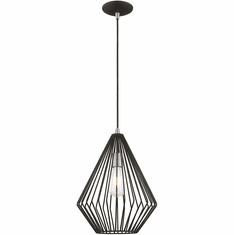 Livex 41325-04 Geometric Shade Modern Black Mini Drop Lighting Fixture