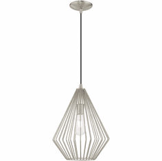 Livex 41325-91 Geometric Shade Contemporary Brushed Nickel Mini Pendant Lighting