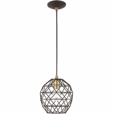 Livex 41326-07 Geometric Shade Contemporary Bronze Mini Lighting Pendant