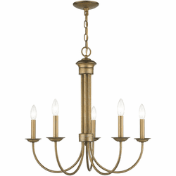 Livex 42685-48 Estate Antique Gold Leaf Chandelier Lighting