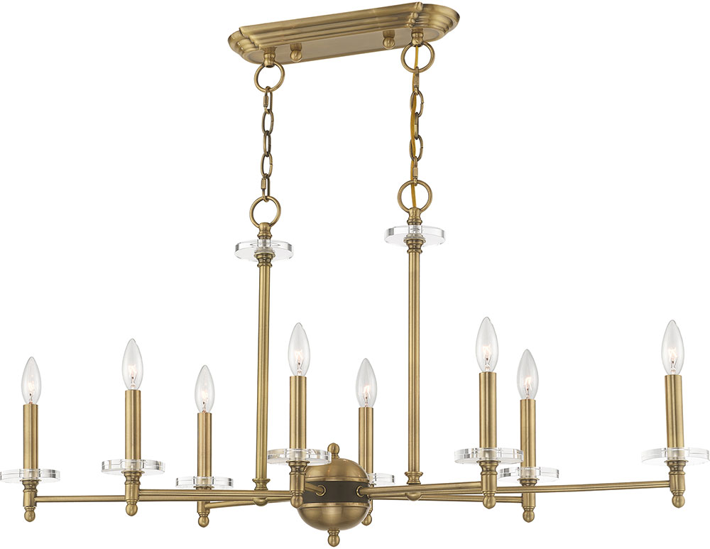 Livex 4270801 Bennington Antique Brass Kitchen Island Light Fixture