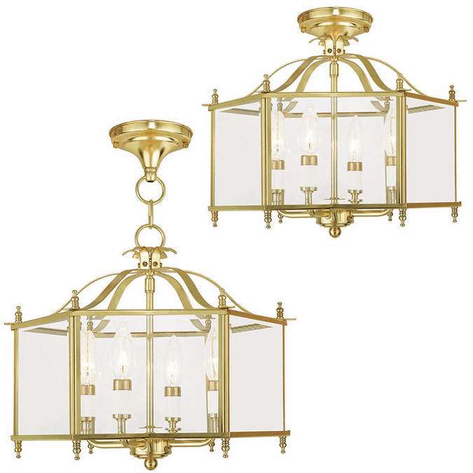 Livex 4398-02 Livingston Polished Brass Foyer Lighting / Ceiling Light