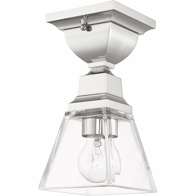 Livex 45562-05 Mission Modern Polished Chrome Flush Mount Light Fixture