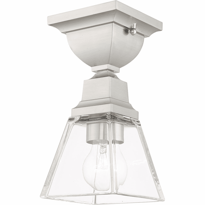 Livex 45562-91 Mission Modern Brushed Nickel Flush Mount Lighting Fixture