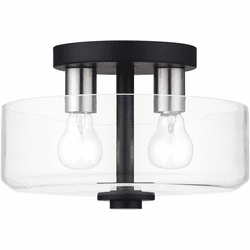 Livex 46122-04 Whitworth Modern Black / Brushed Nickel Ceiling Light Fixture