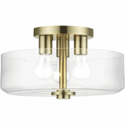 Livex 46123-01 Whitworth Modern Antique Brass Ceiling Light Fixture
