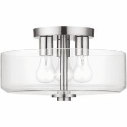 Livex 46123-91 Whitworth Contemporary Brushed Nickel Flush Ceiling Light Fixture