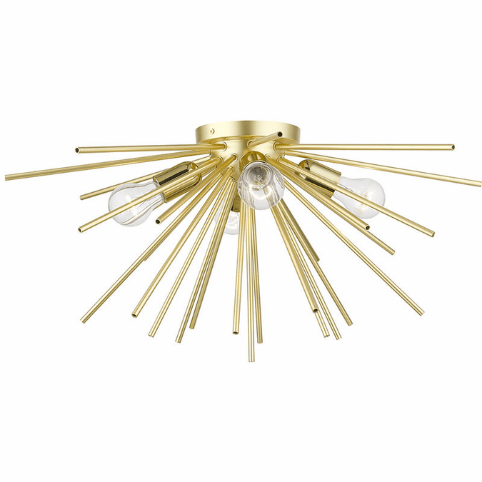 Livex 46170-33 Tribeca Contemporary Soft Gold with Polished Brass Ceiling Light