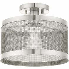 Livex 46216-91 Industro Modern Brushed Nickel Flush Mount Ceiling Light Fixture