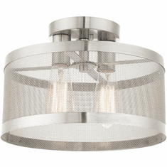 Livex 46217-91 Industro Modern Brushed Nickel Overhead Light Fixture