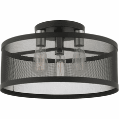 Livex 46219-04 Industro Modern Black with Brushed Nickel Accents Ceiling Light