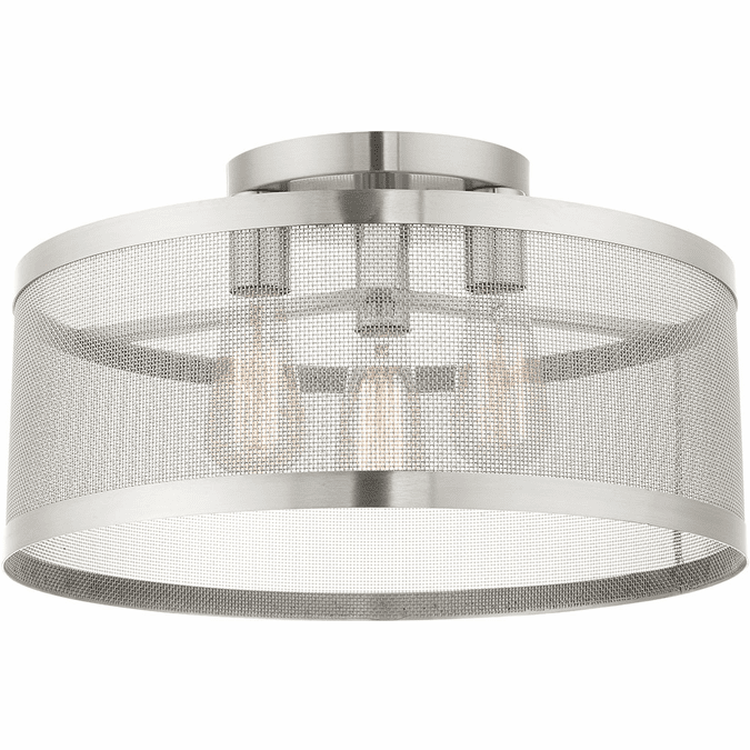 Livex 46219-91 Industro Contemporary Brushed Nickel Ceiling Light Fixture