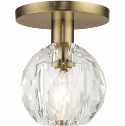 Livex 46320-08 Whitfield Contemporary Natural Brass Flush Mount Light Fixture